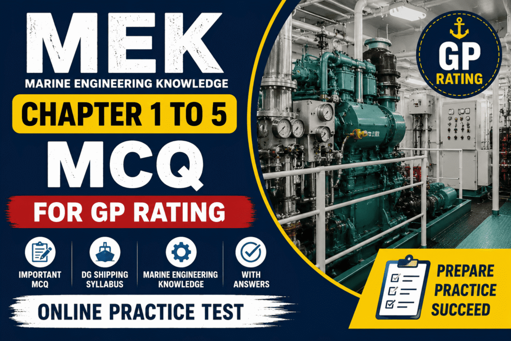 MEK Chapter 1 to 5 MCQ for GP Rating Marine Engineering Online Practice Test